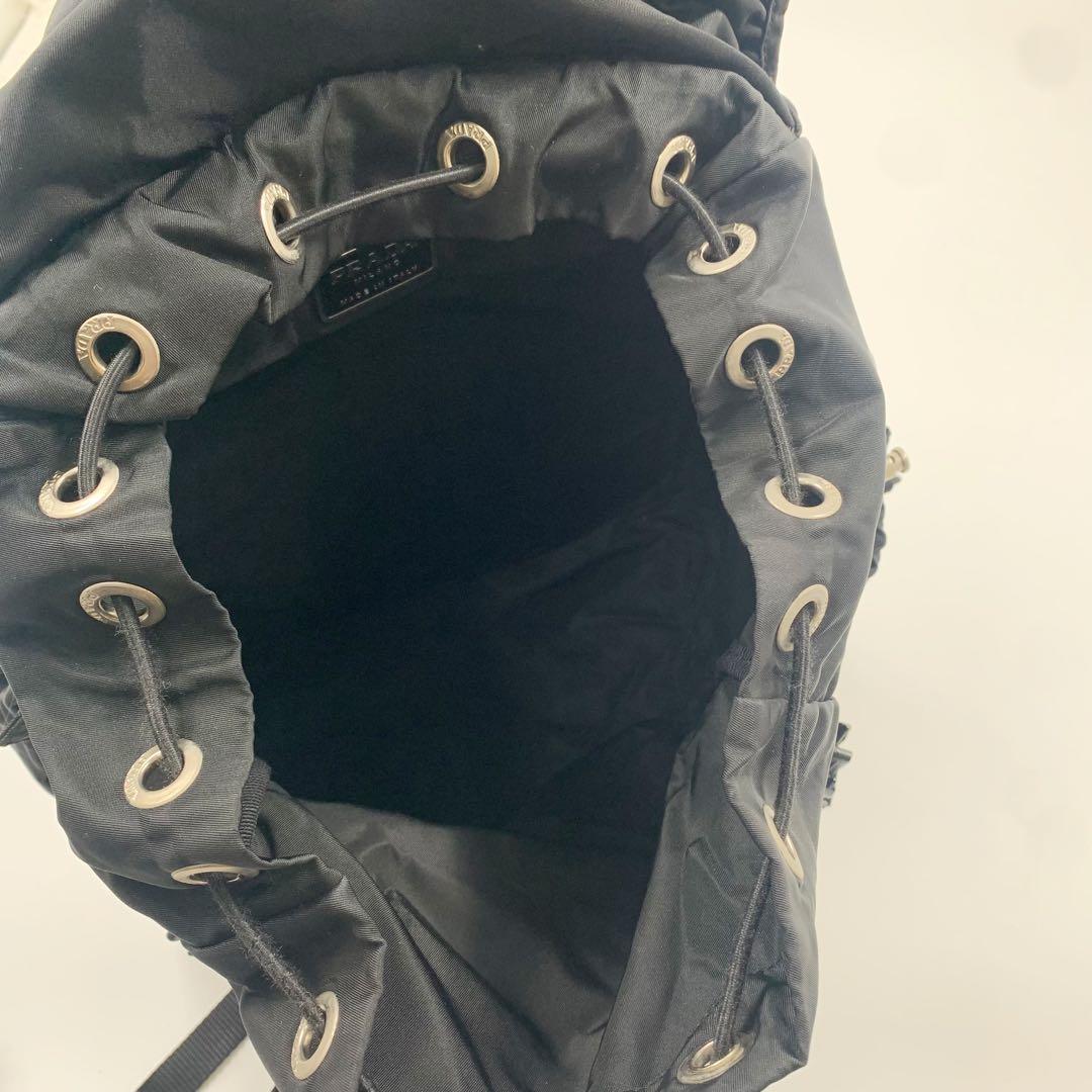 【✨極美品✨】プラダ バックパック 三角ロゴ ボディバッグ ブラック V318