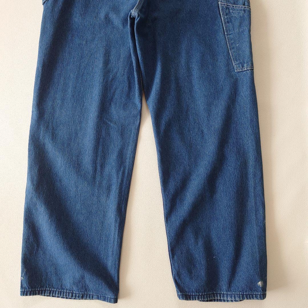 USA製 Dickies デニムオーバーオール/古着/実寸W40L30/裾直有
