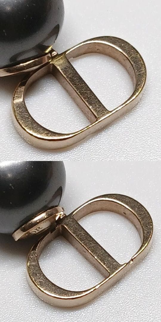 まい様　ディオール トライバルピアス ブラックパール調 CD ボール 片耳