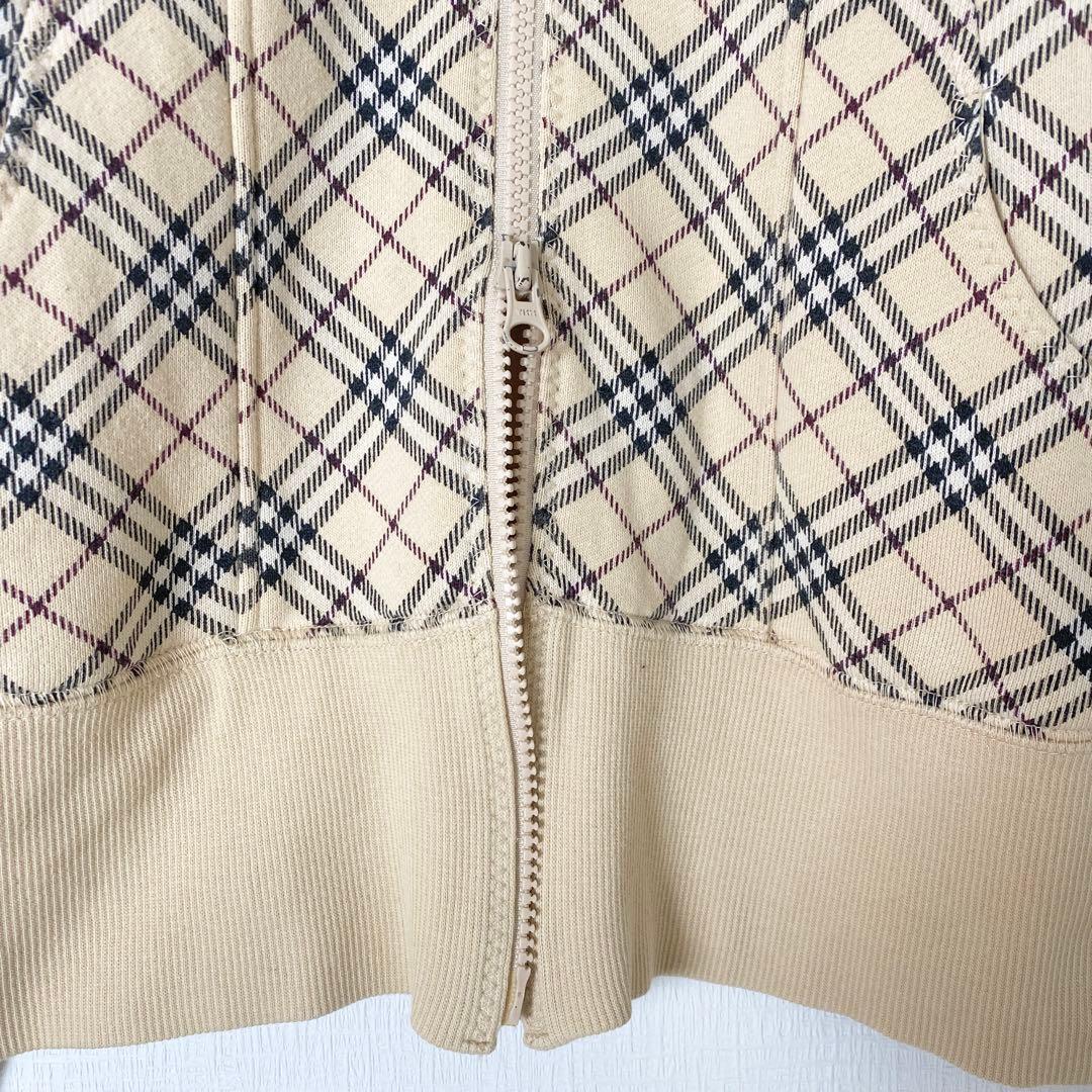 BURBERRY BLUE LABEL ノバチェック 袖刺繍ロゴ ダブルジップ
