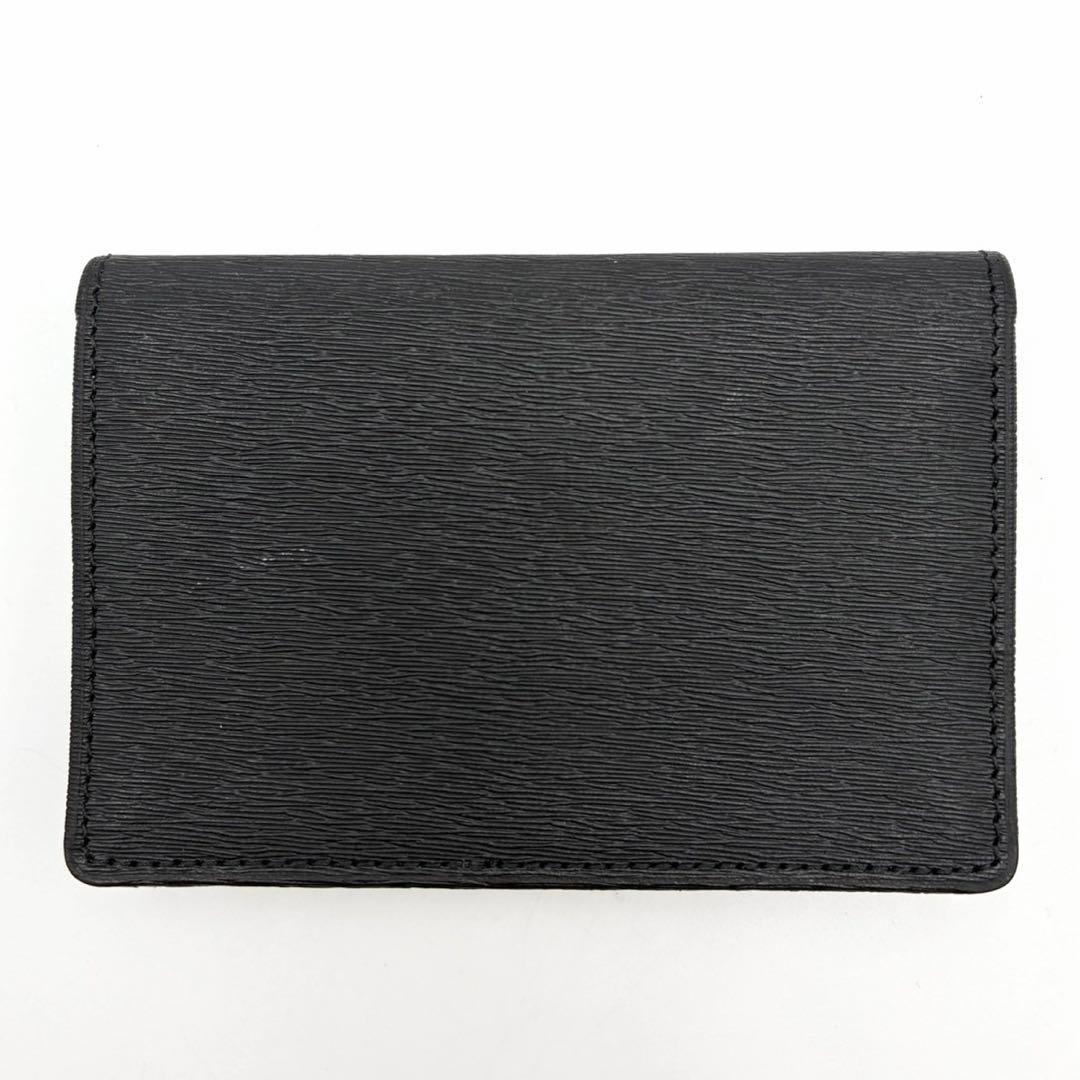 ポーター カレント 名刺入れ カードケース ブラック レザー エンボス加工 ロゴ