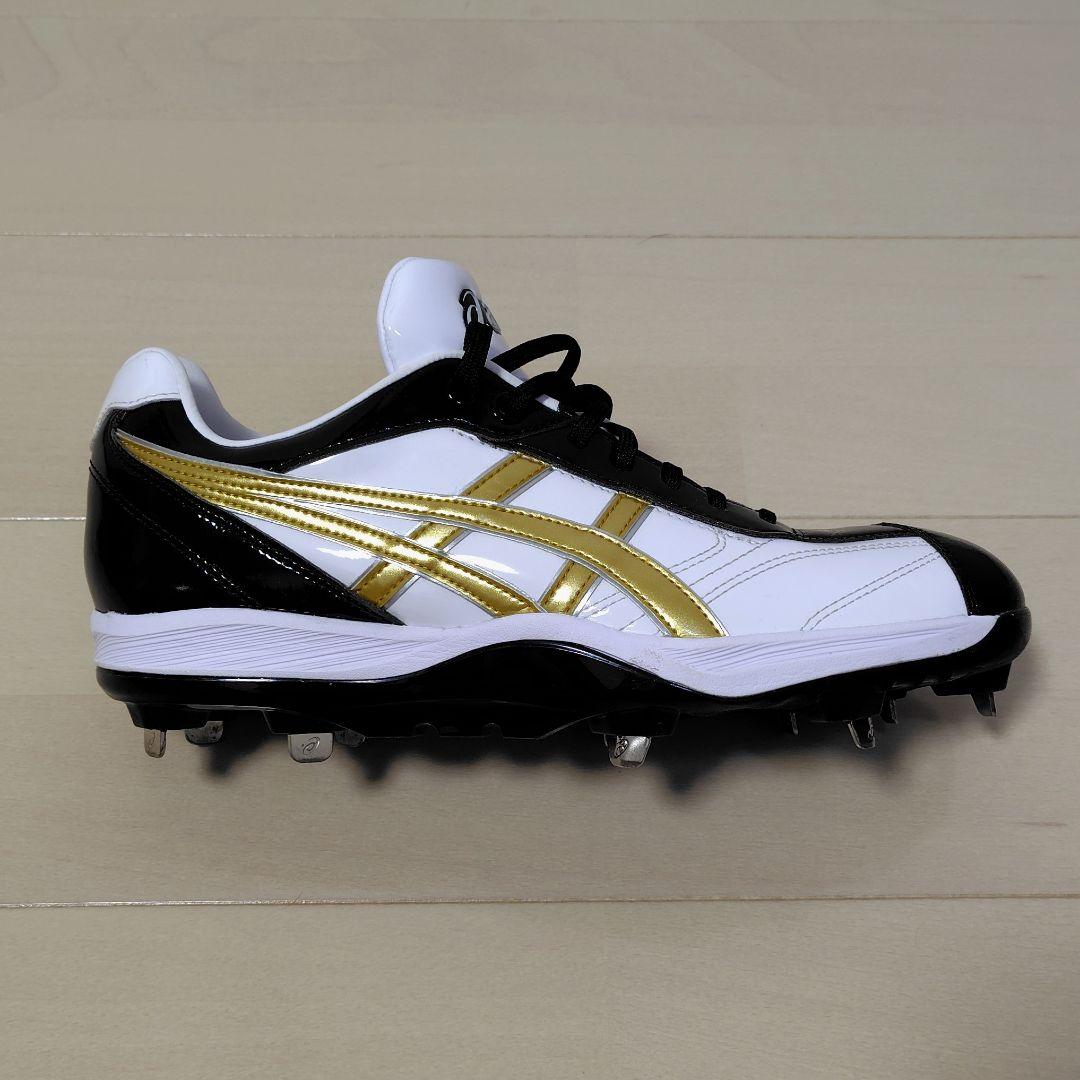 ASICS野球用オーダースパイクシューズ 白/黒/金 27.5cm
