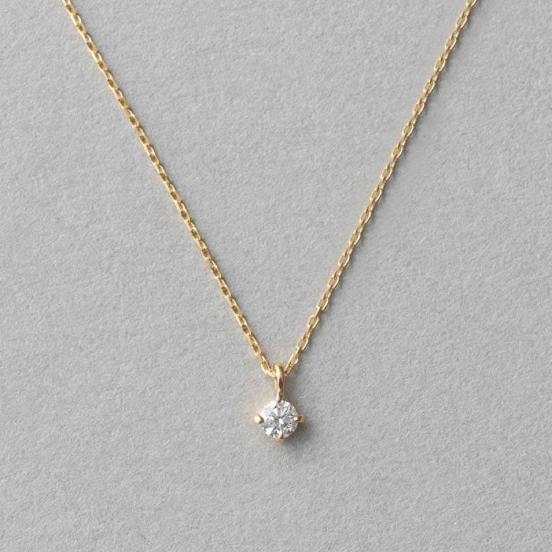 エテete K18 ダイヤモンド ネックレス「ブライト」　イエローゴールド