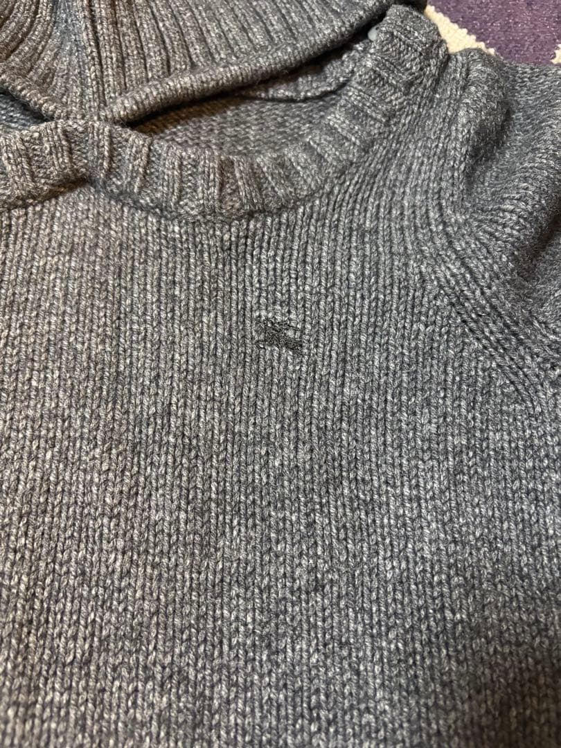 【バーバリーブルーレーベル】グレータートルネック　半袖ニット　ワンピース　38