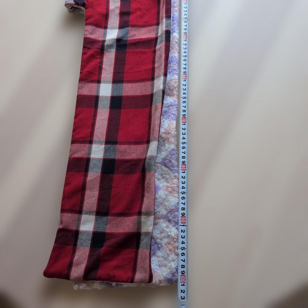 ハンドメイド　裏起毛の暖かロングワンピース＆フード付マフラー