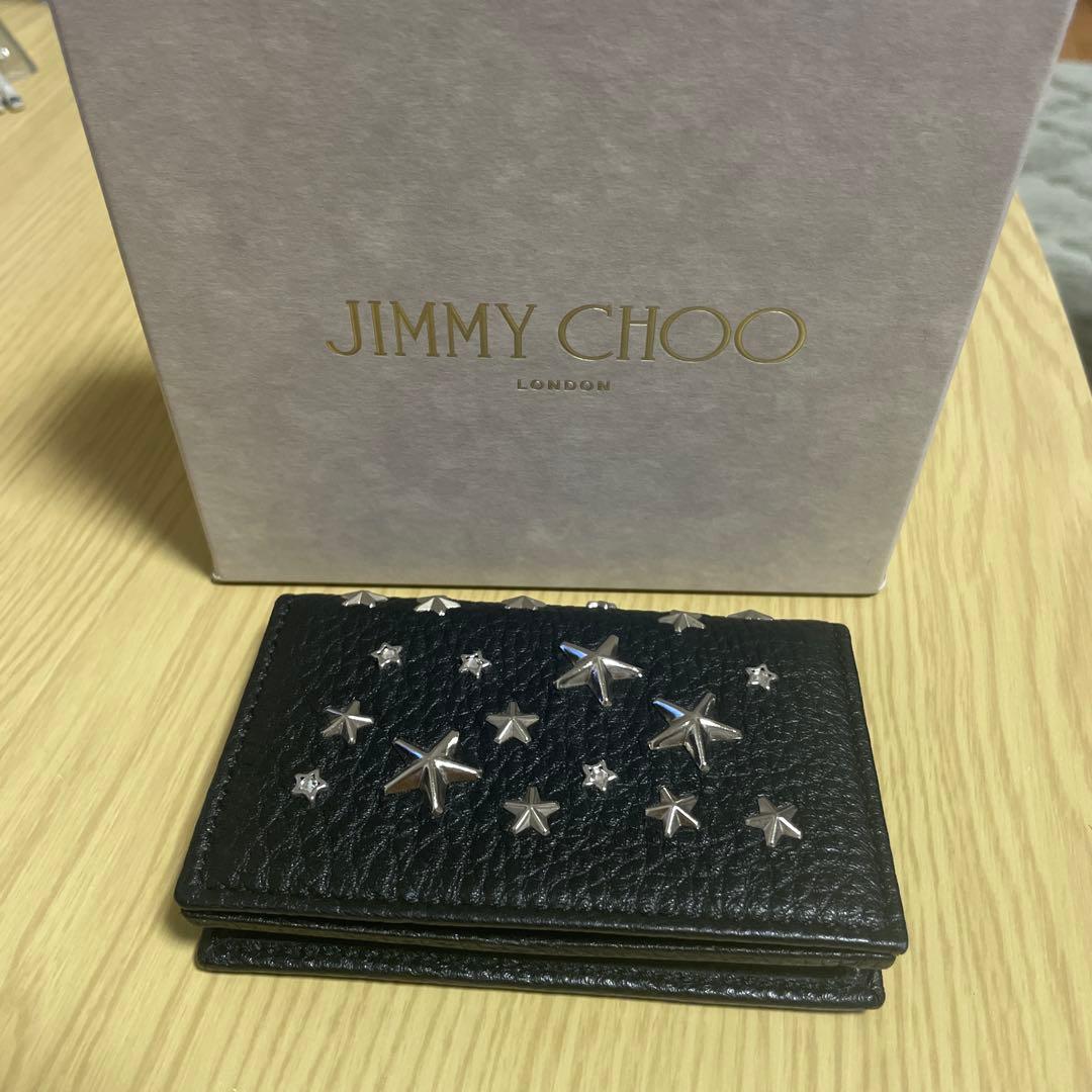 JIMMY CHOO ブラックレザー名刺入れ