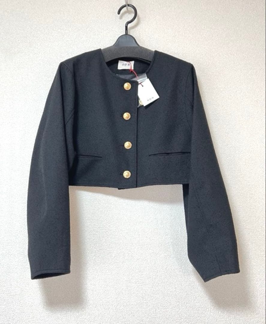✴︎新品未使用✴︎epa エパ tweed short jacket (ブラック)
