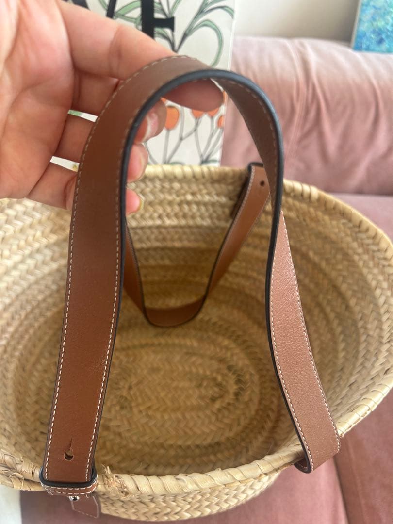 LOEWE かごバッグ ベージュ/オレンジ