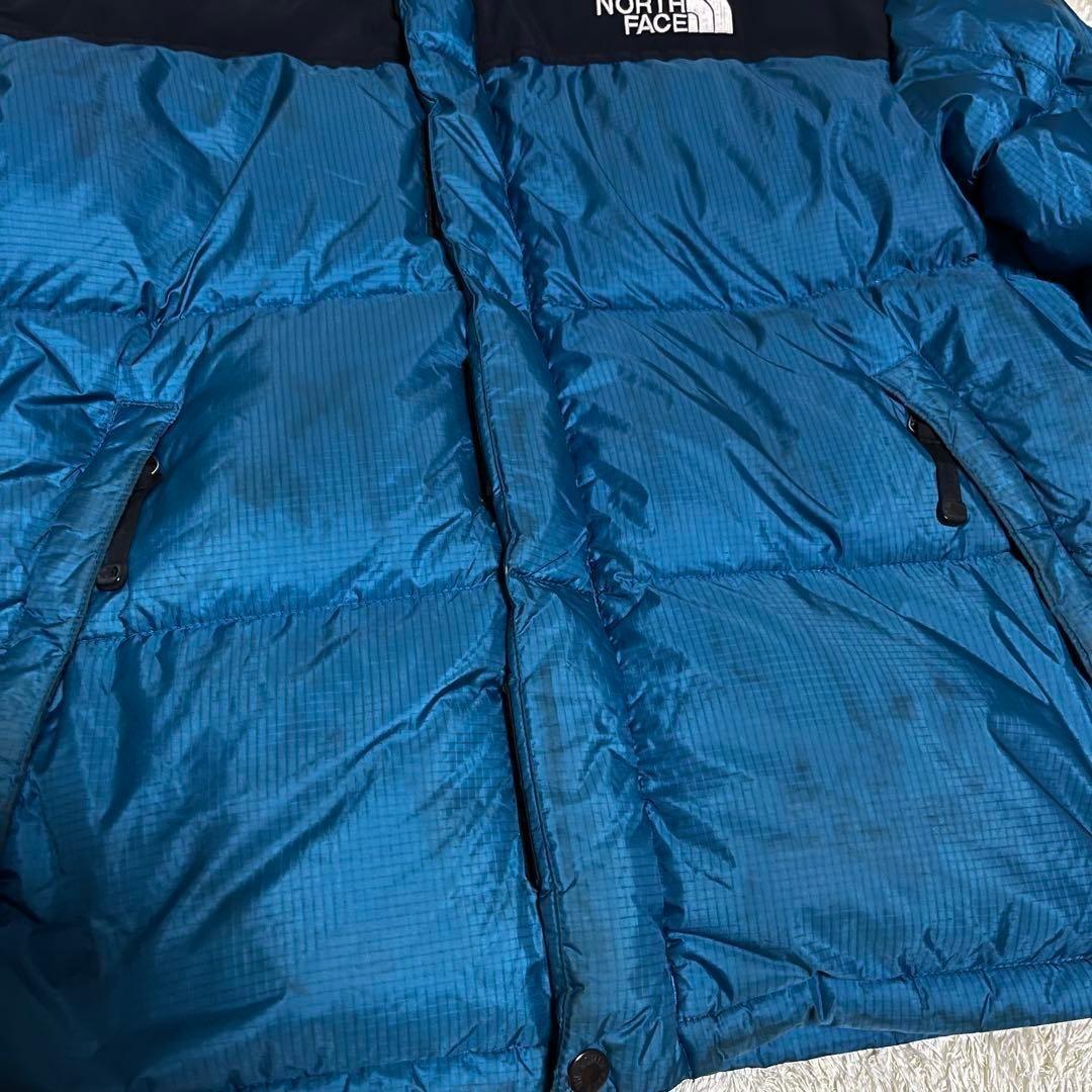 ノースフェイス ダウンジャケット　メンズL 韓国100　700フィル ブルー青