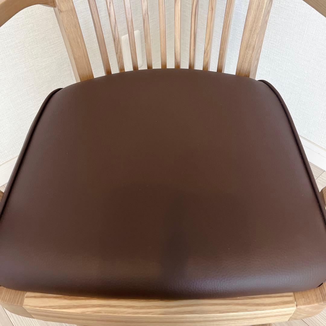 回転式 肘付き 介護 福祉にも最適 高級 天然木NAGAREチェア 美品