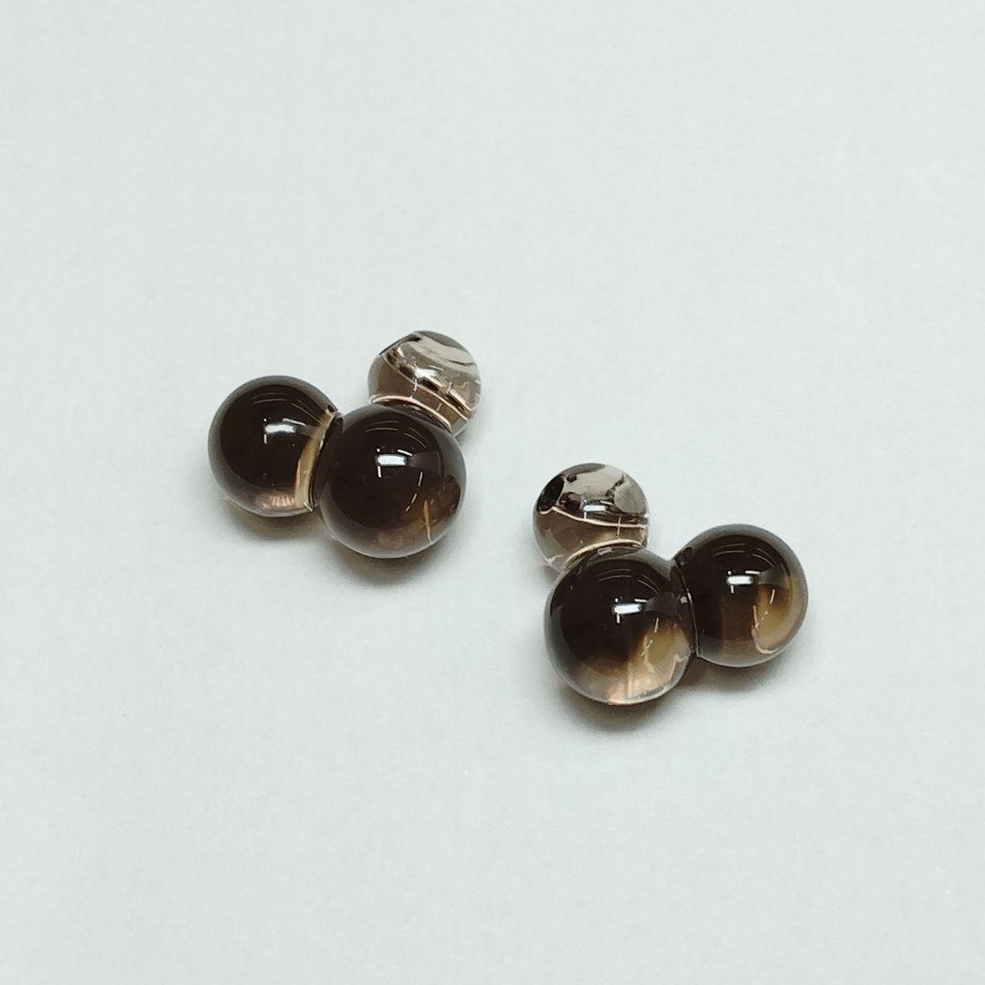 k*i様 ヨーガンレール スモーキークォーツ 天然石 ピアス パーツ アクセサリ