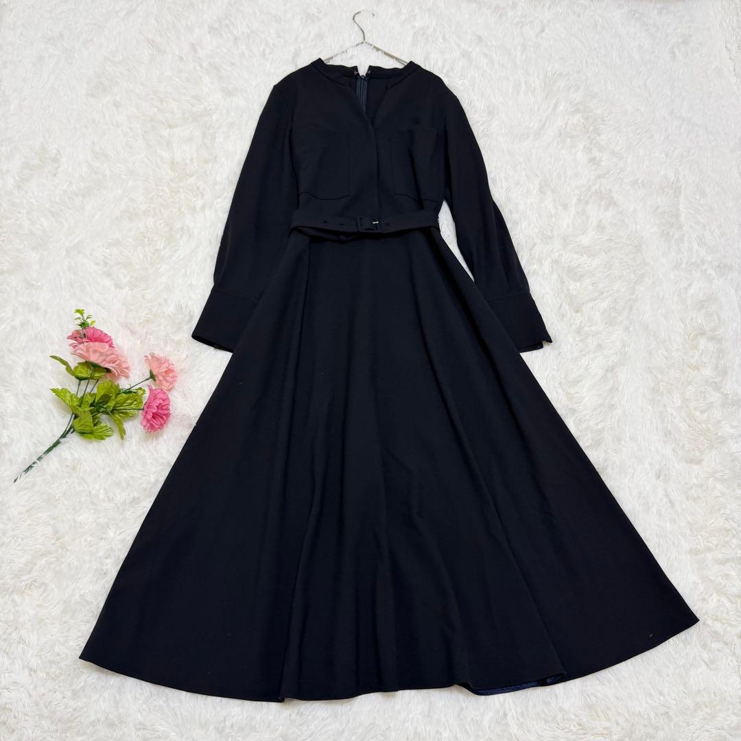 【美品】アルアバイル　キョウネンポリエステルスラッシュネックワンピース　1