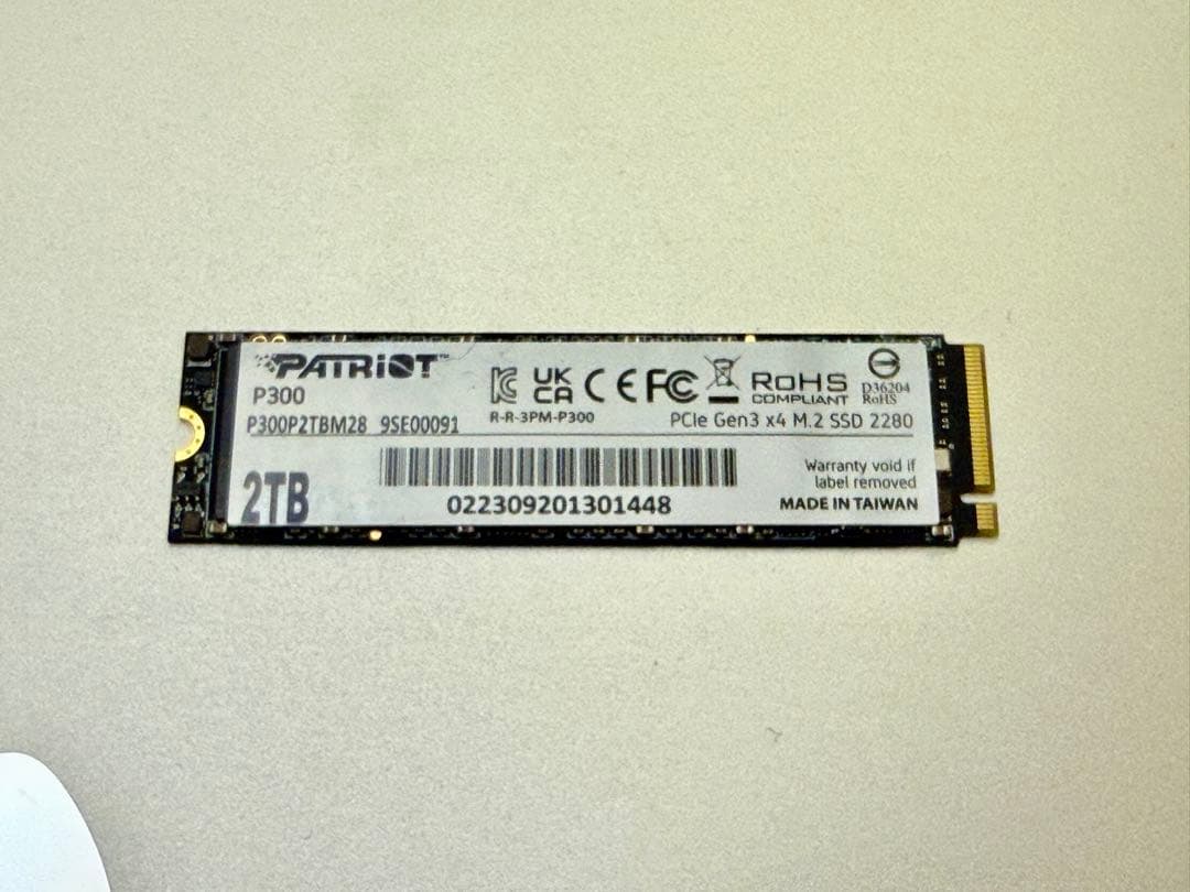 パトリオット M.2 SSD 2TB P300 中古