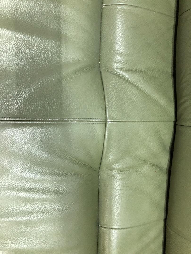 カリモク チターノ　 ソファ3　人掛け　本革　グリーン　1109-2