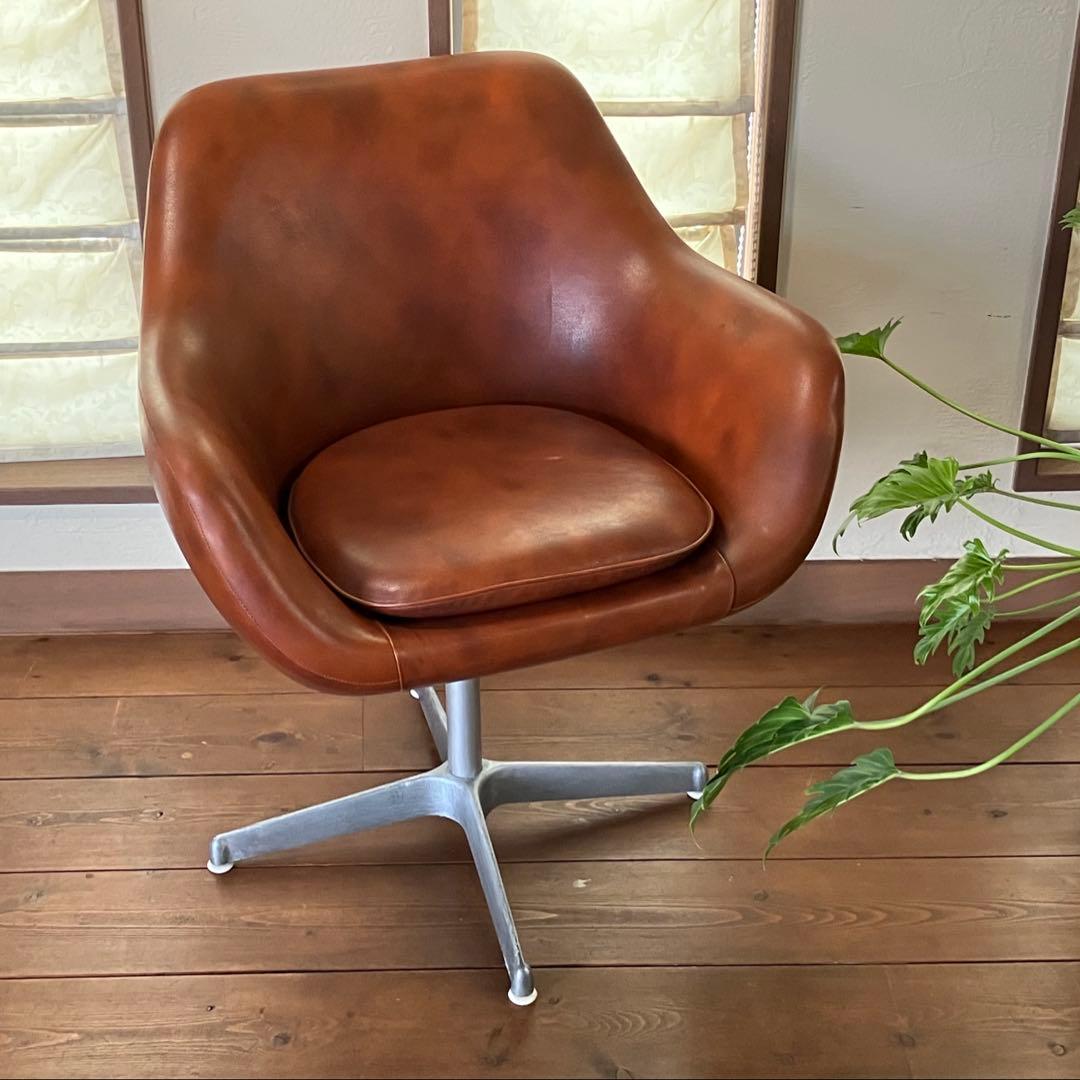 ミッドセンチュリー ヴィンテージくるくる回る椅子 当時物 希少品 昭和レトロ