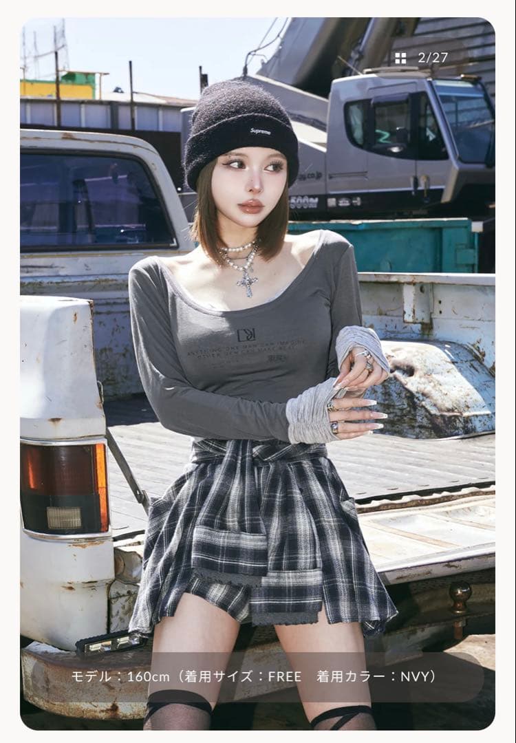 レイヤードチェックショートパンツ