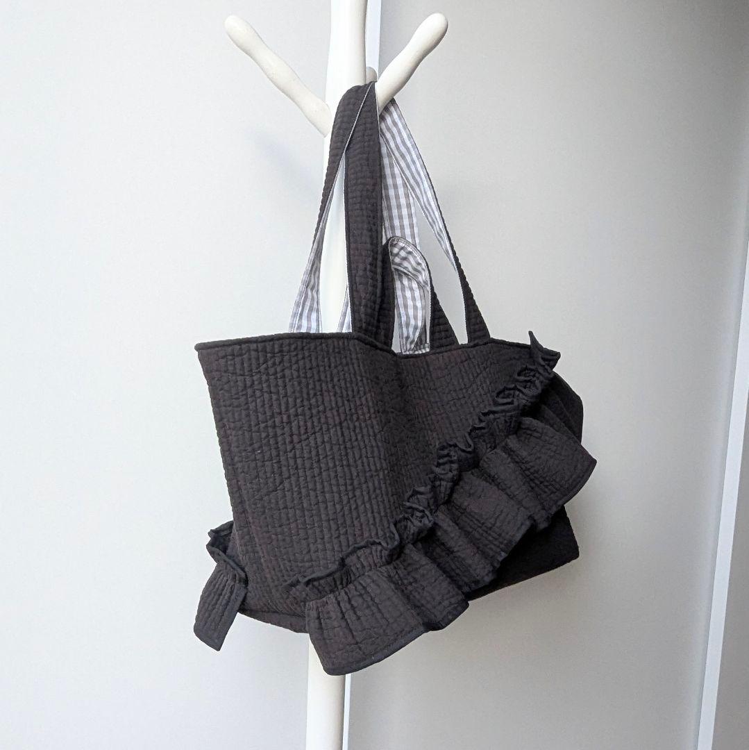 えり。 ヌビバッグ 大きめサイズ フリル マザーズバッグ ハンドメイド