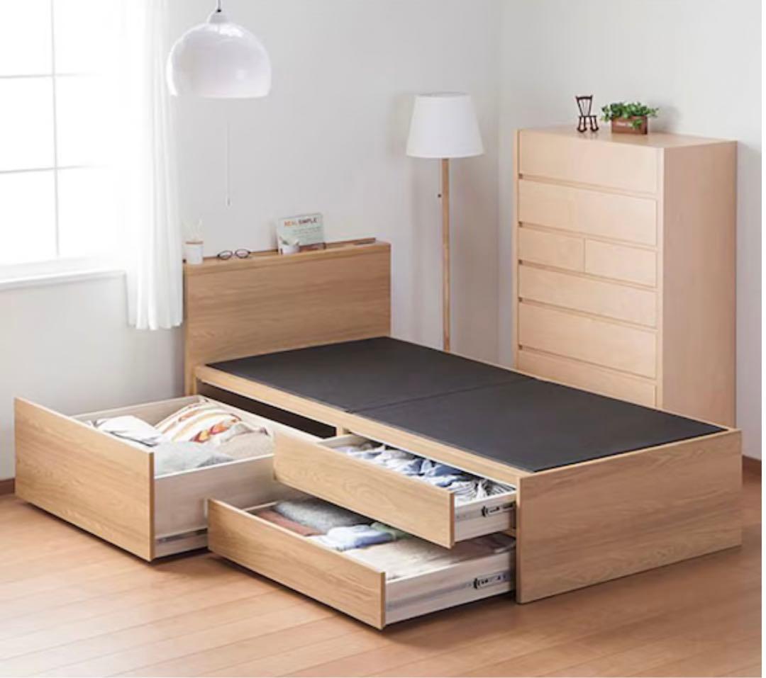 ニトリ　NITORI シングルベッドフレーム 収納付き