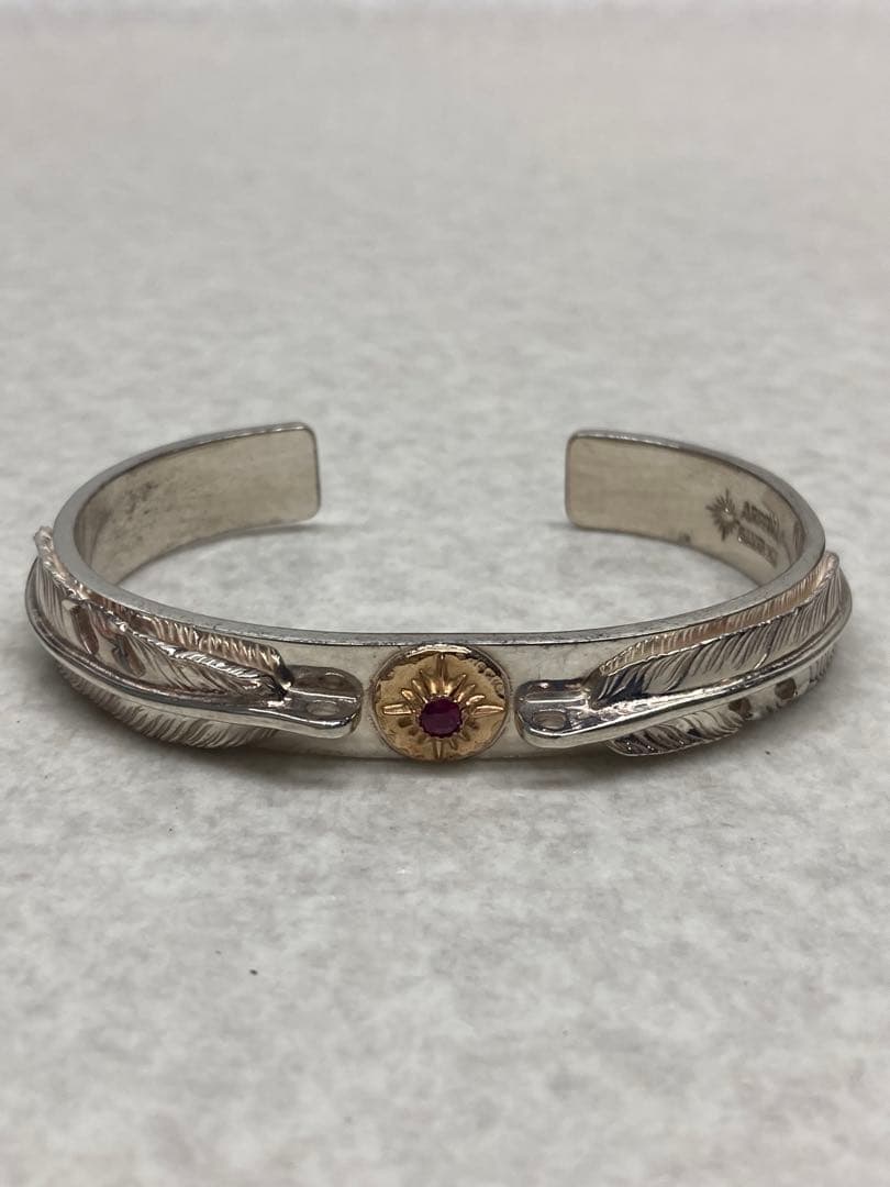 ARIZONA アリゾナフリーダム シルバー K18 18金 ルビー バングル