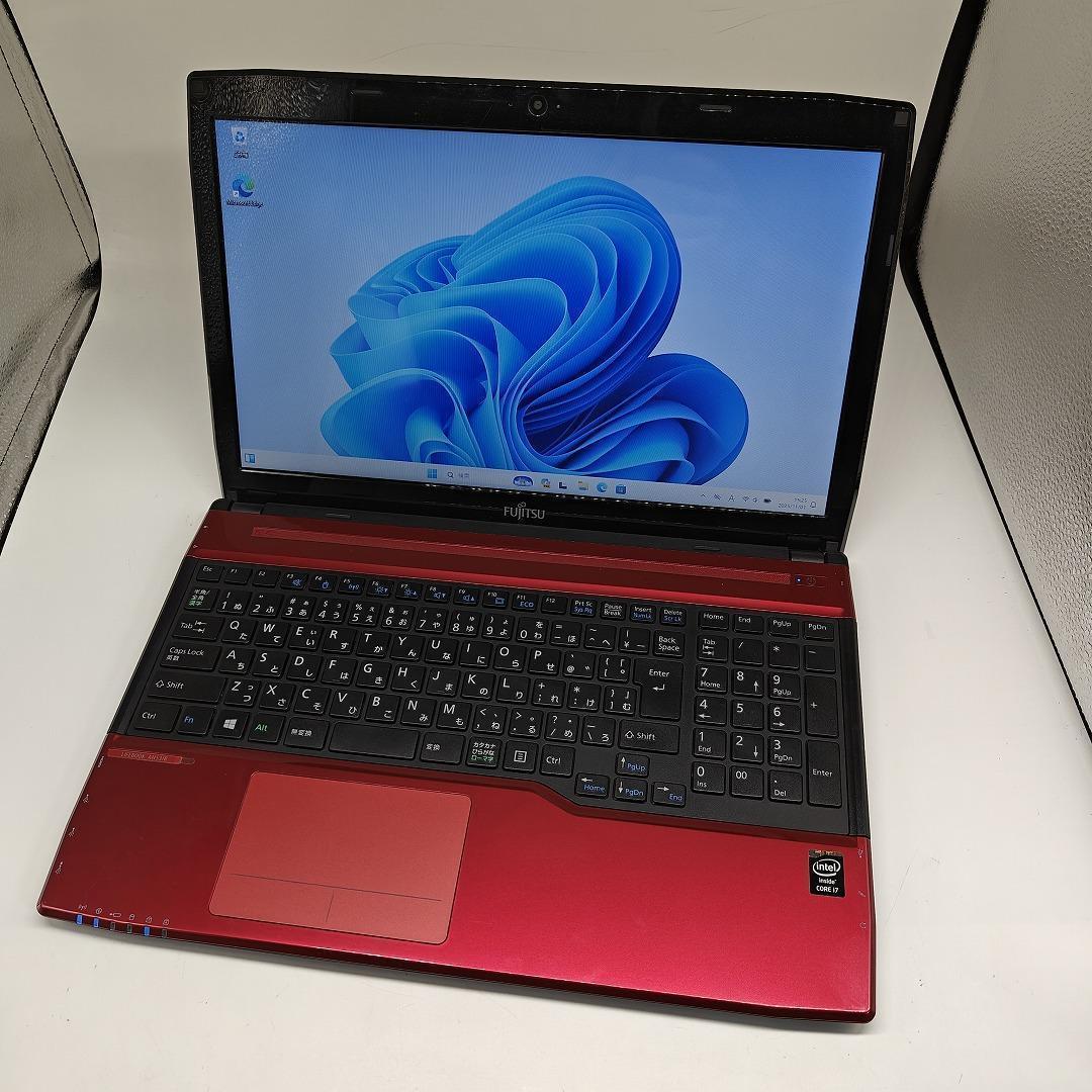 【富士通】AH53 爆速i7 SSD512GB 16GB レッド ノートPC