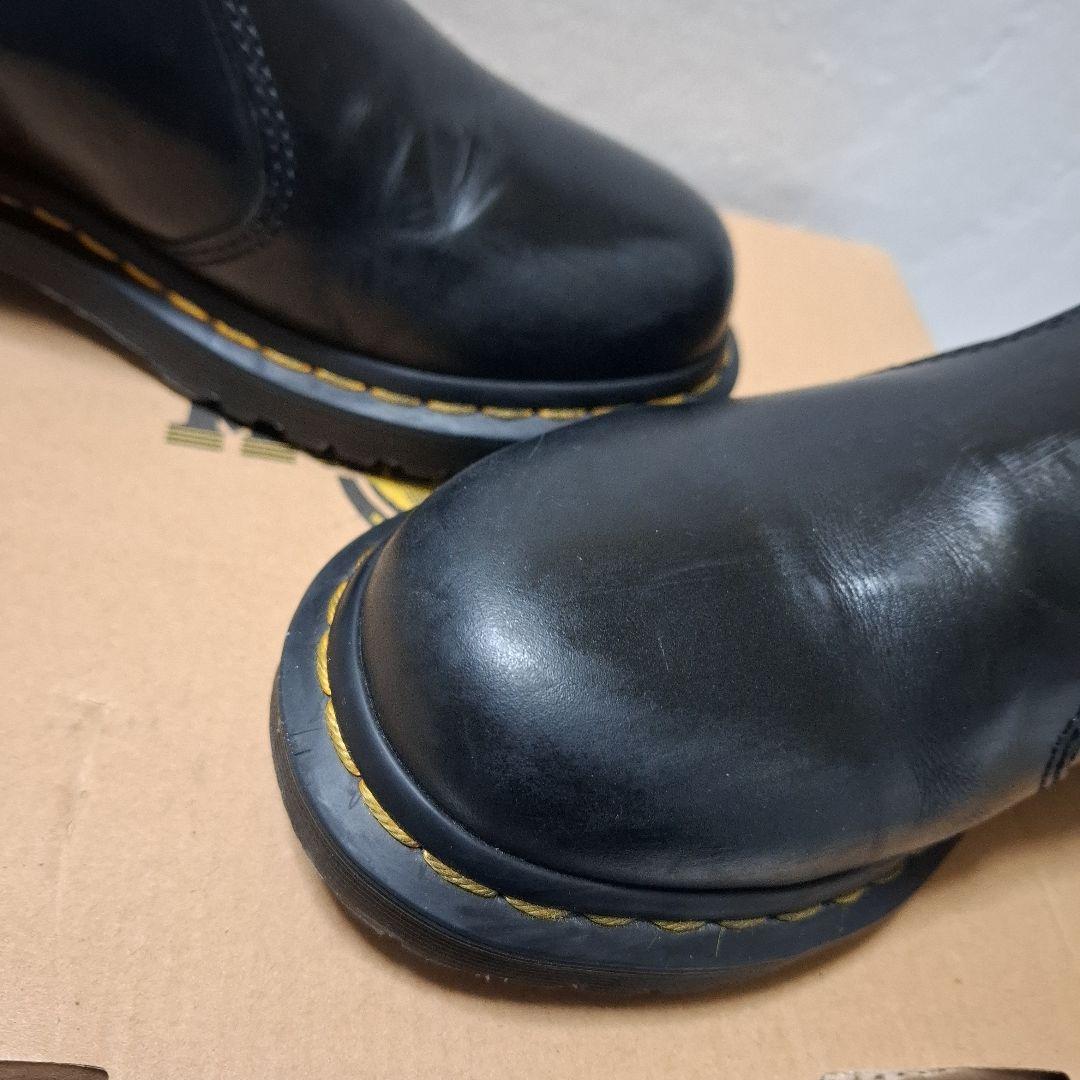 Dr,Martens レザーサイドゴアブーツ 黒 ファー付き