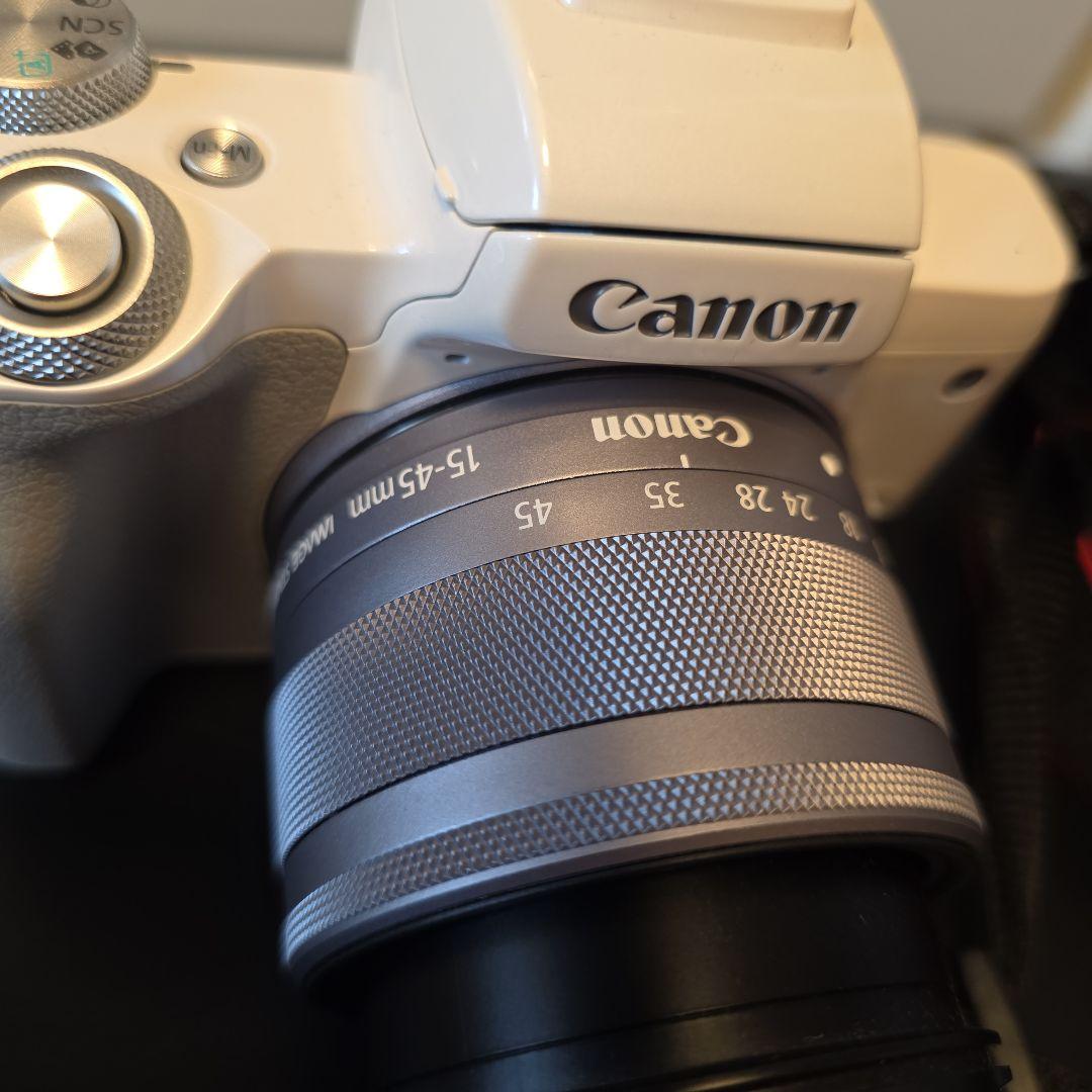 Canon EOS KissM ホワイト 15-45m 55-200mレンズ付