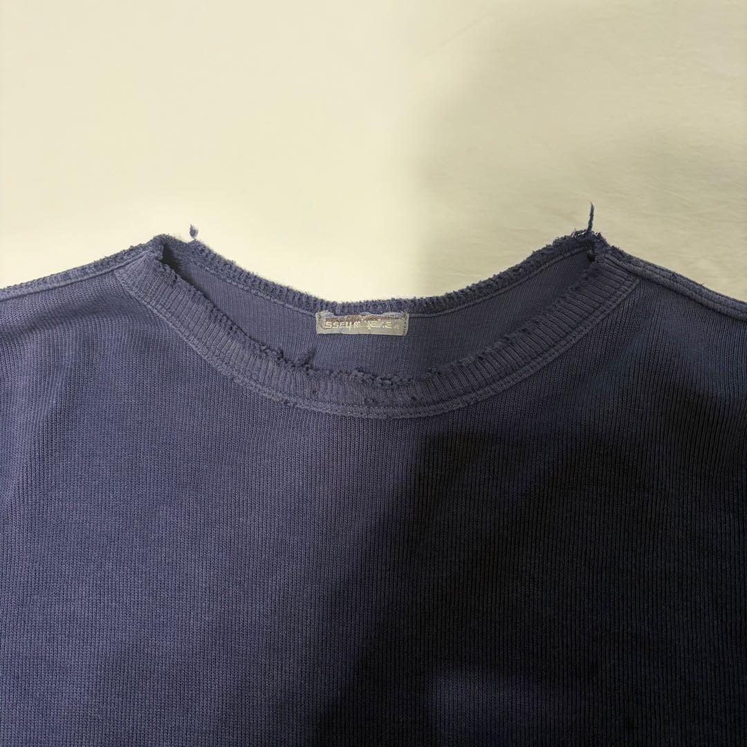 80s 筆タグ　ISSEY MIYAKE スウェット　バックロゴ　ネイビー