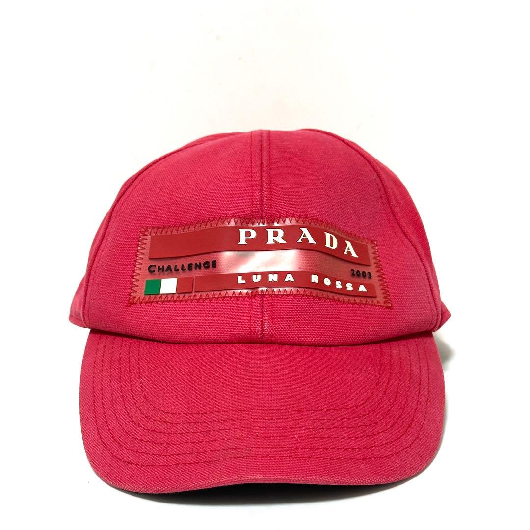 PRADA LUNA ROSSA 2003 キャップ チャレンジ ロゴ レッド