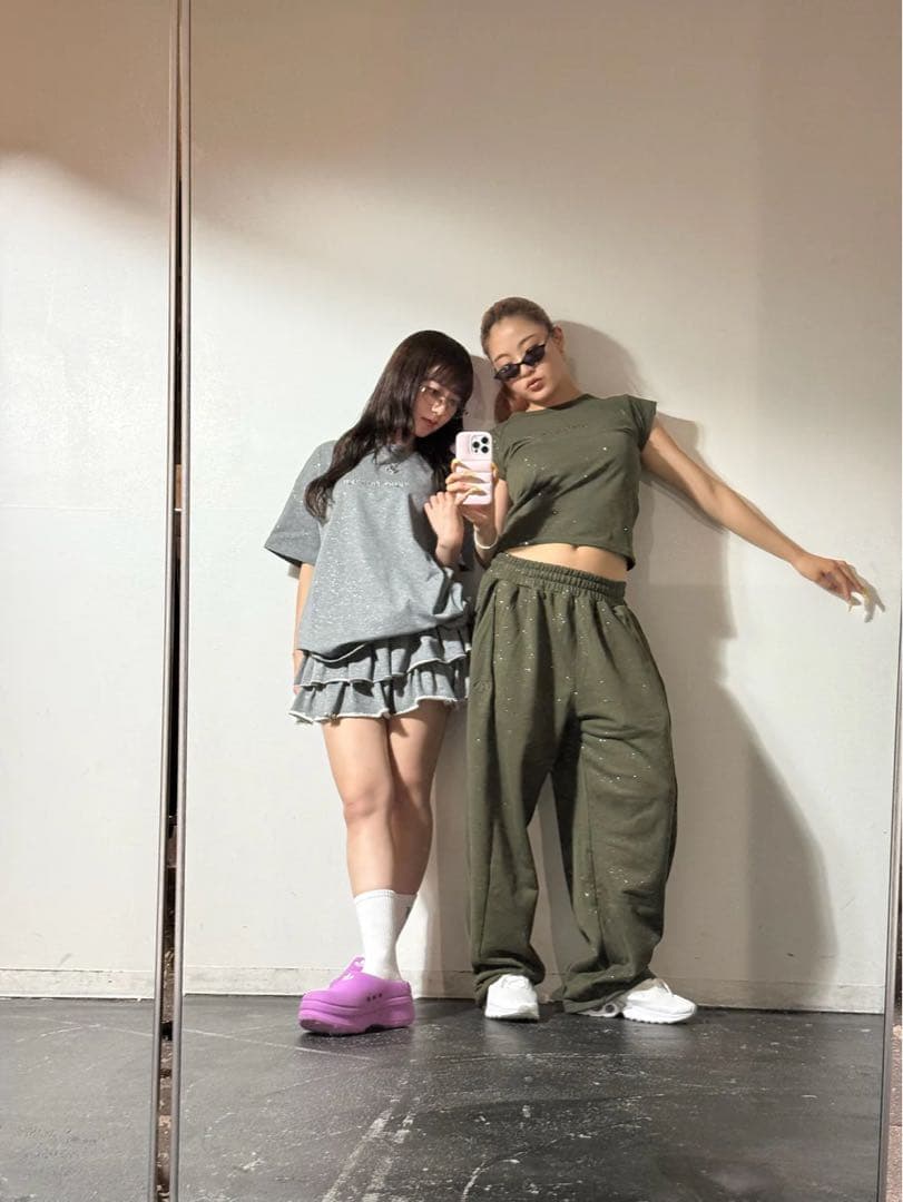 パンツ HTH Glitter Heart Logo sweat pants