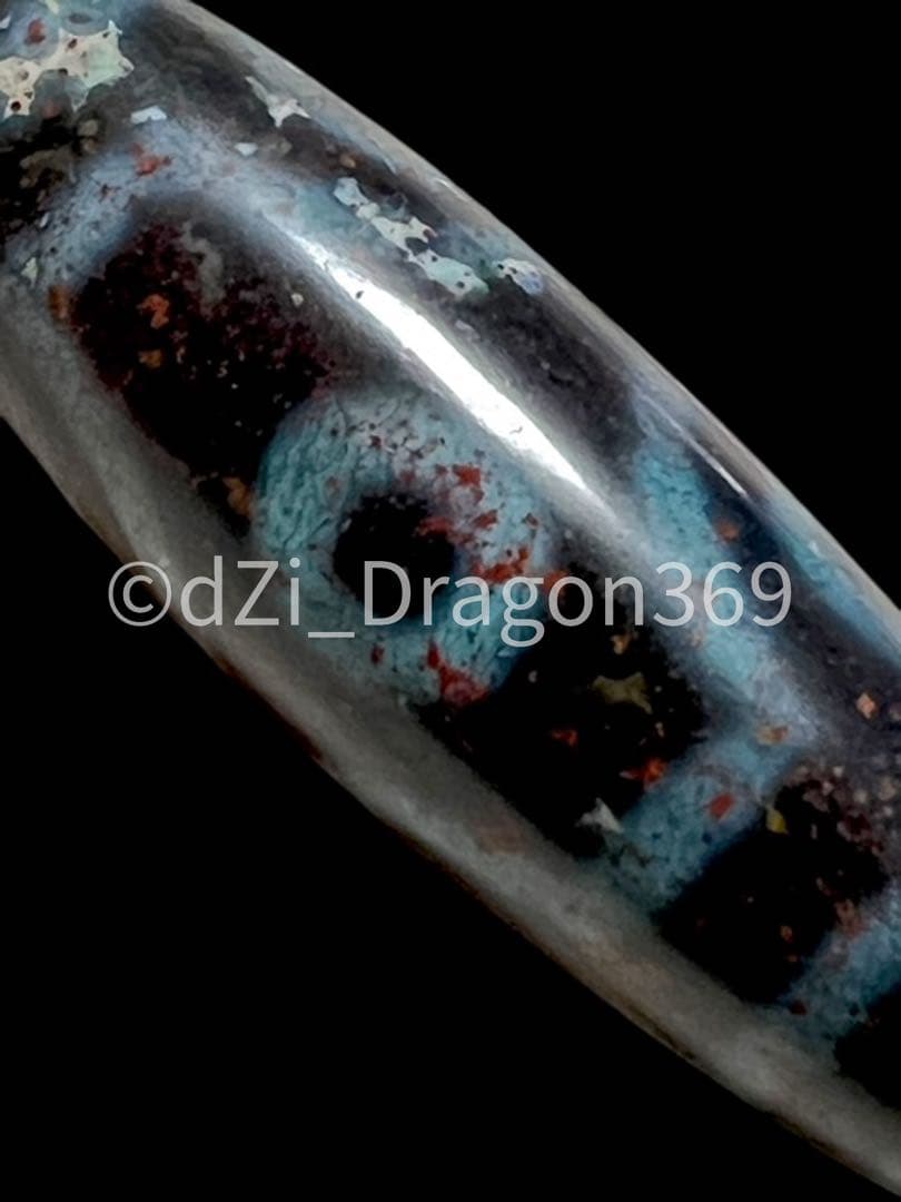 【 一柱のみ ／ 朱砂有り！！ 】老礦朱砂十字六眼天珠