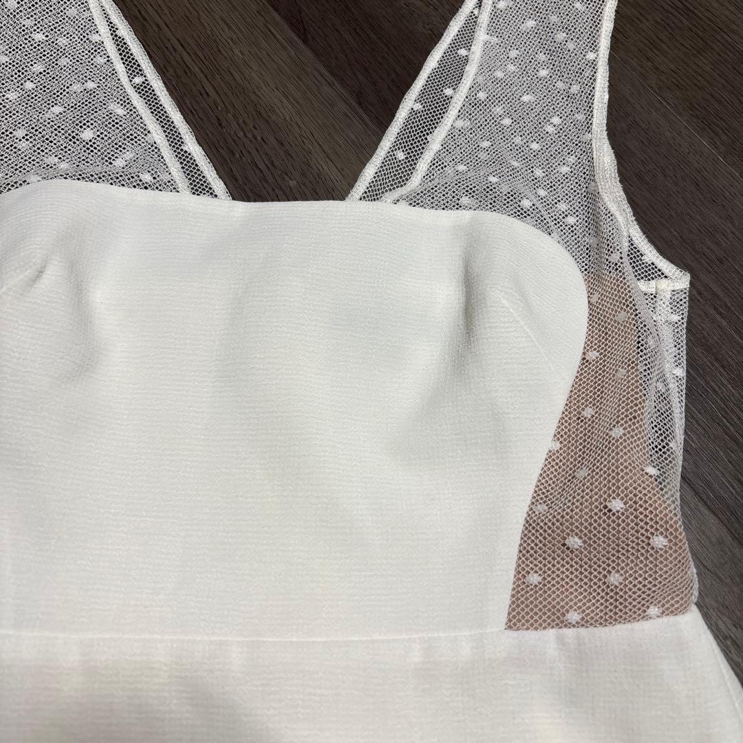 チャッピー様BCBGMAXAZRIA ミニ　ドレス　ワンピース　ドット　ホワイト