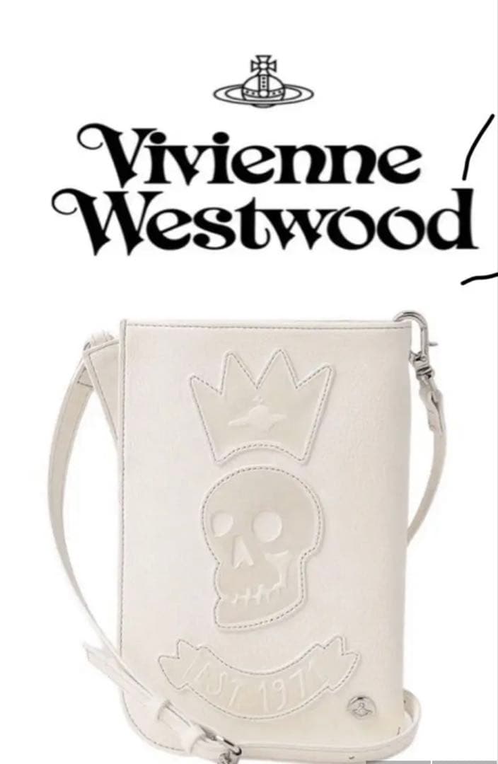 緊急SALE‼️ ヴィヴィアンウェストウッド　スカルショルダーポーチ　新品　白　革