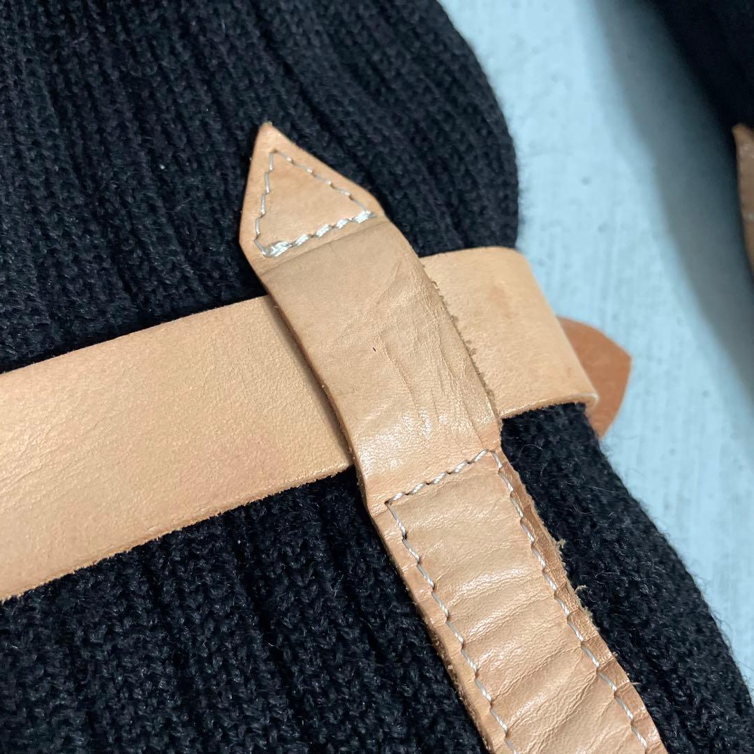 美品◆希少◆LIMI feuリミフゥ◆レザーレッグウォーマー◆サイズフリー