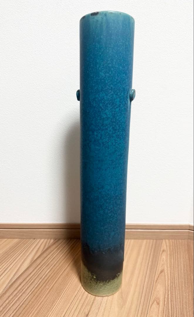 信楽焼　ブルー　大型 投入 花器