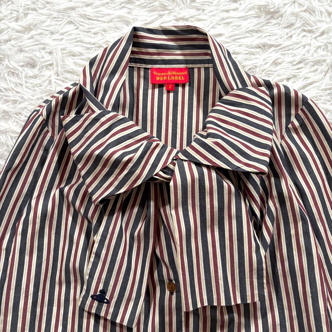 美品✨️ヴィヴィアンウエストウッド　ストライプ　ボウタイ　ブラウス　2サイズ