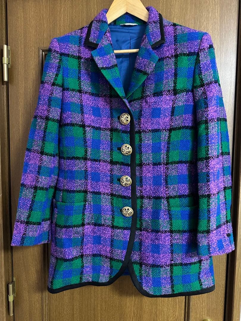 GIANNI VERSACE テーラードジャケット チェック柄