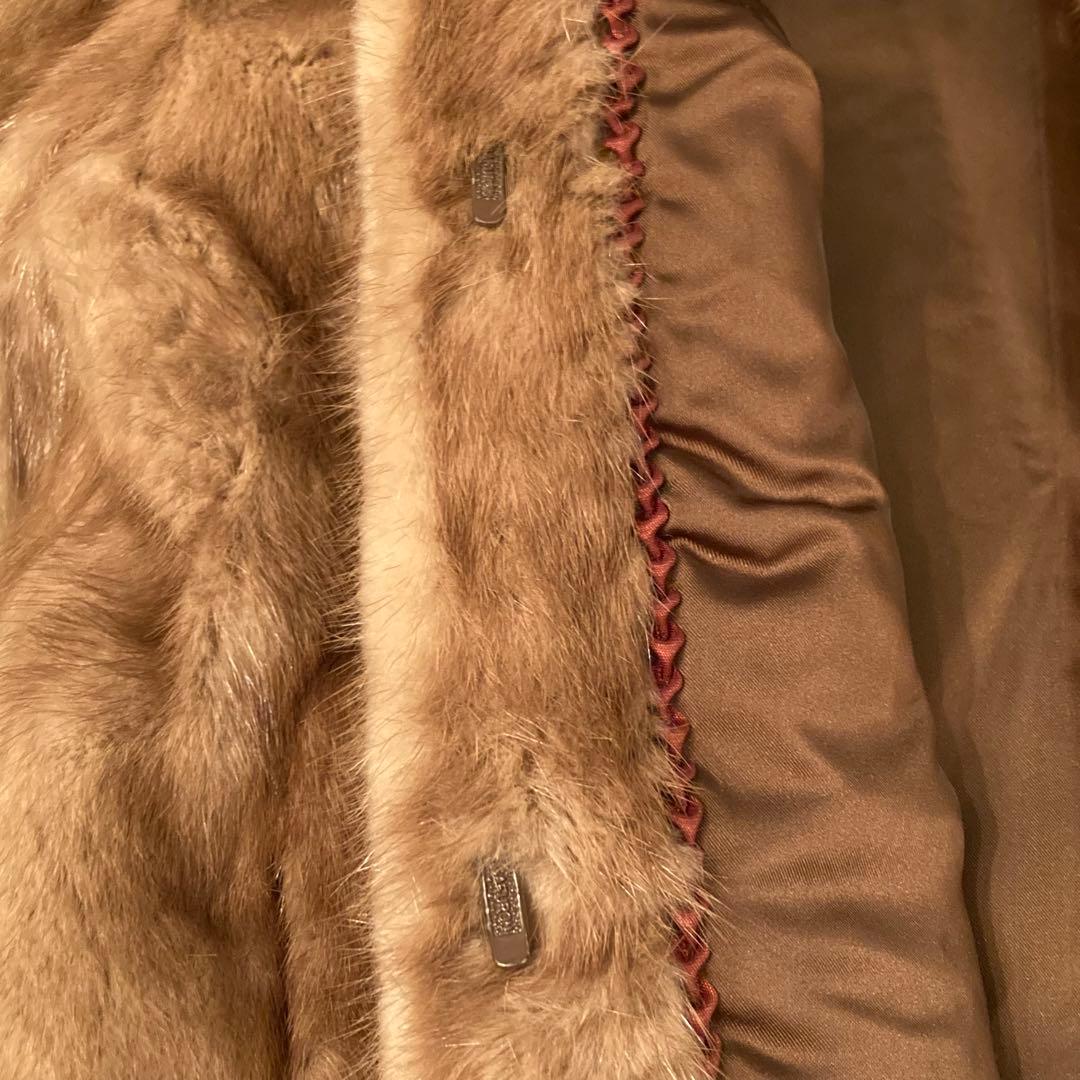 ビンテージ ミンク 毛皮 ジャケット コート リアルファー 茶色 ブラウン