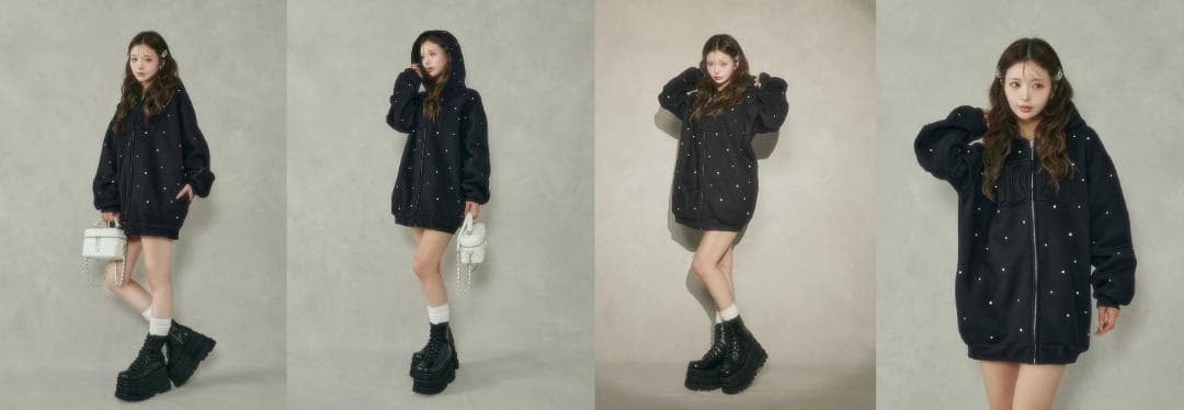 ダーリッチ darich DDロゴビジュージップパーカー グレー GRY