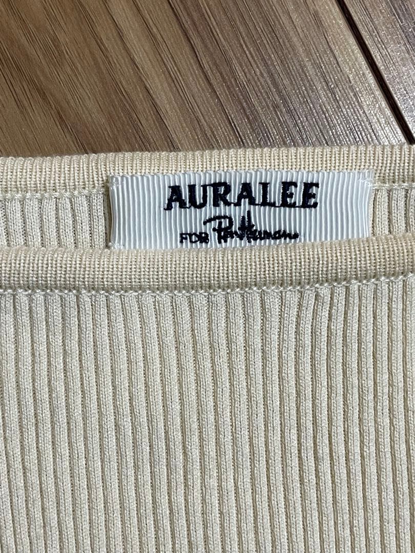 【美品】AURALEE ギザボートネック ベージュ サイズ1