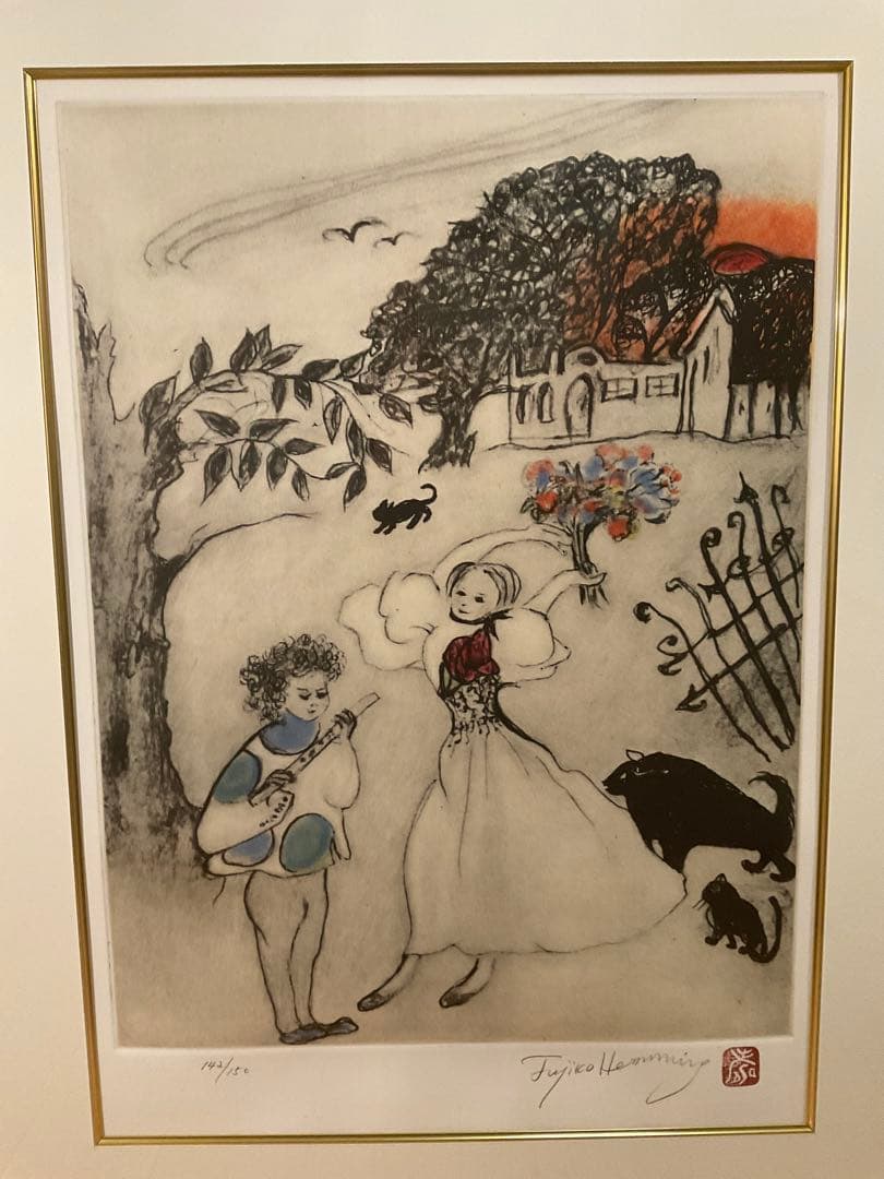 ひつじさま専用　フジ子・ヘミング「パラダイス(楽園にて)」銅版画　直筆サイン有り