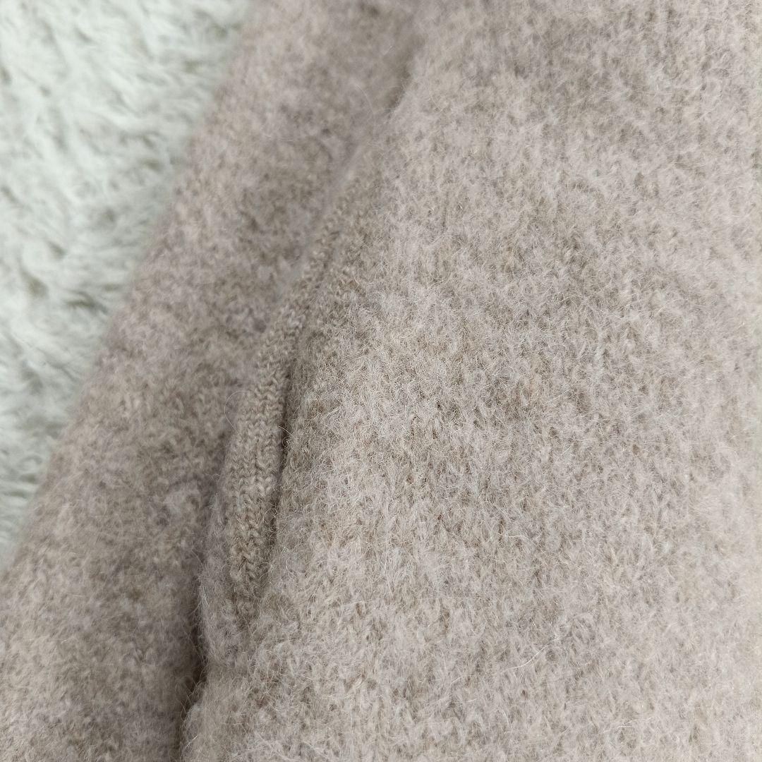 美品✨45R　定価7.5万　アルパカ縮繊フードコート　ロング丈　グレージュ　F