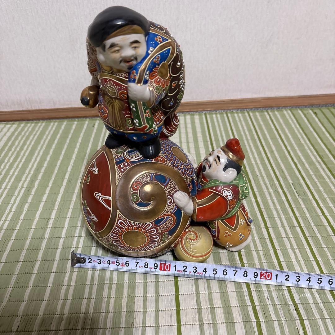 九谷焼　九谷　恵比須　大黒天　焼き物　置物　工芸品　七福神　恵比寿　レトロ