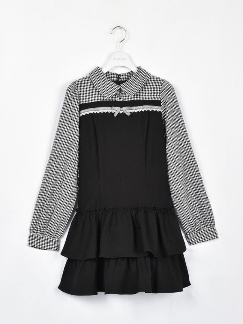 エブリン evelyn ティアードミニワンピース op 長袖 ブラック