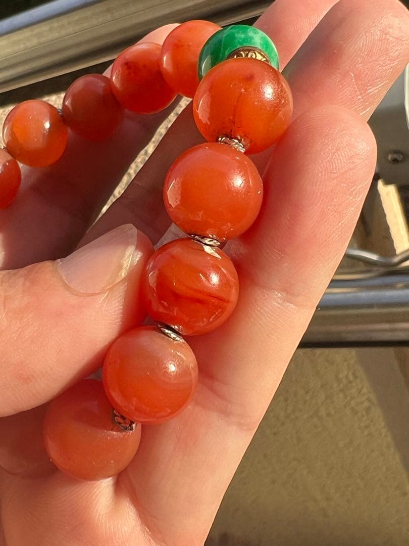 アンティーク瑪瑙と翡翠ブレスレット！男女問わず^_^