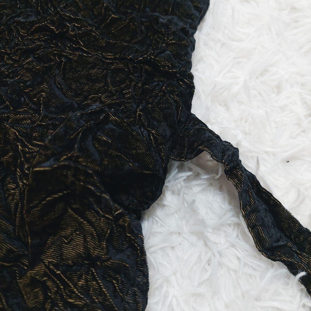 イッセイミヤケ ペルマネンテ シワ加工 バイカラー ハイネック ベスト 前開き