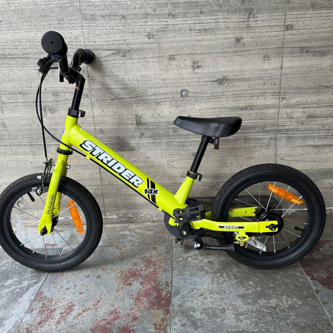 ※rie7030【直接取引限定STRIDER 14xキッズバイク イエロー