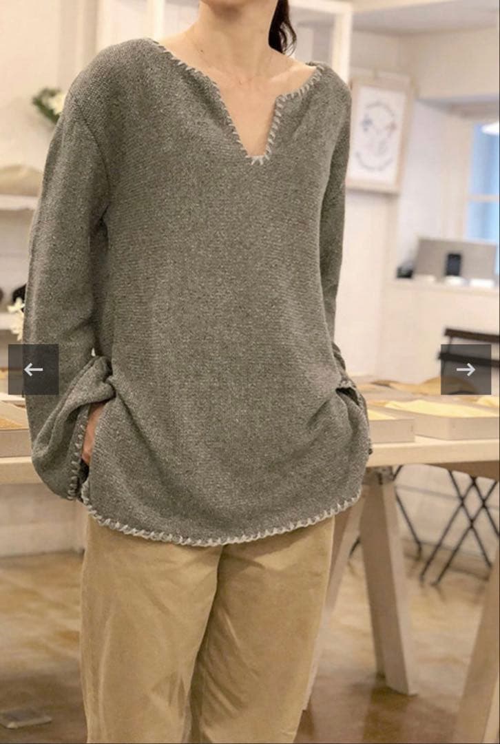 nowos 綿麻ニットチュニック