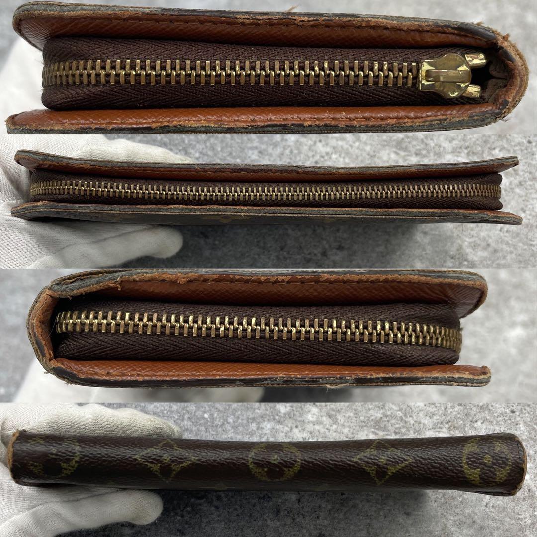 【良品】ルイヴィトン　長財布　ジッピー　モノグラム　ブラウン　茶　レザー