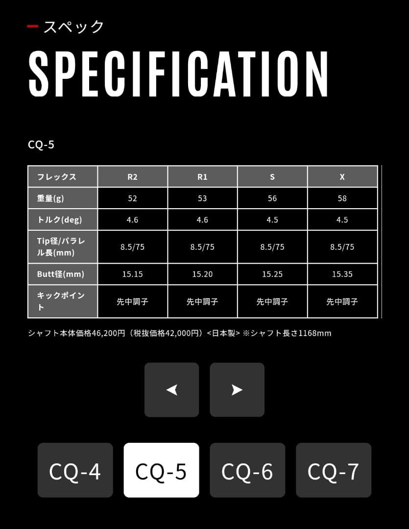 ヤ*ン様 グラファイトデザイン　ツアーAD CQ-5 S 1w　テーラーメード