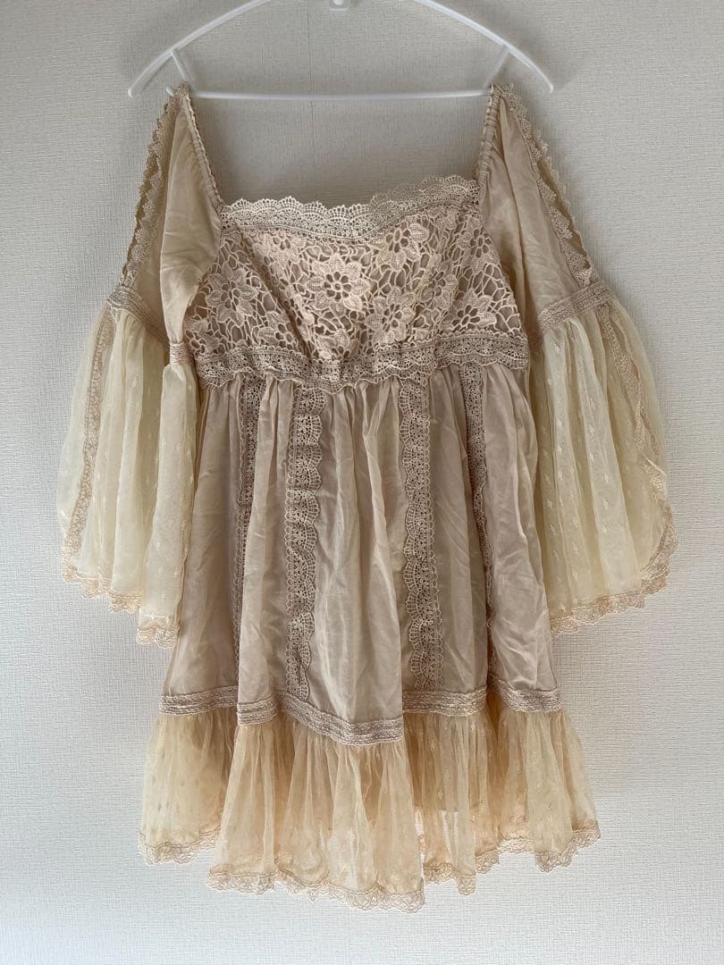 snidel ベージュ系 レースチュニック ヴィンデージ　妖精